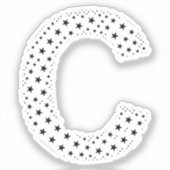 BUCHSTABEN AUS SCHWARZEN STERNEN AUFKLEBER (Vorderseite)