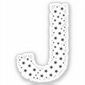 BUCHSTABEN AUS SCHWARZEN STERNEN AUFKLEBER (Vorderseite)