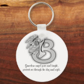 Buchstaben B Engel Monogramm Alphabet zuerst schwa Schlüsselanhänger (Vorderseite)
