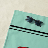 Buchstaben B Monogramm mit roten Rosen Hellgrün Strandtuch (Beispiel)
