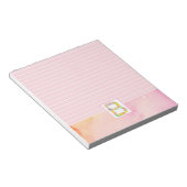 Buchstaben B Monogramm Pink Blume Notizblock (angewinkelt)