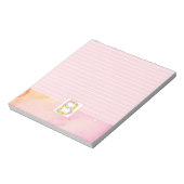 Buchstaben B Monogramm Pink Blume Notizblock (Rotiert)