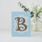 Buchstaben B Monogramm Postkarte (Stehend Vorderseite)