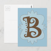 Buchstaben B Monogramm Postkarte (Vorne/Hinten)