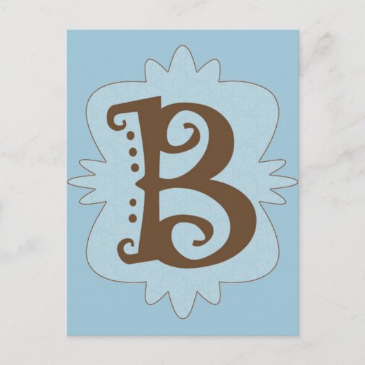 Buchstaben B Monogramm Postkarte (Vorderseite)