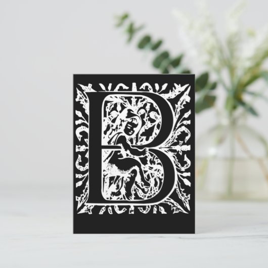 Buchstaben B Schwarze und Weiße Monogramm-Karten Postkarte (Stehend Vorderseite)