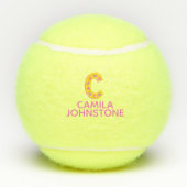 Buchstaben C, monogramm, Mädchen, personalisiert,  Tennisbälle (Rückseite)