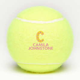 Buchstaben C, monogramm, Mädchen, personalisiert, Tennisbälle