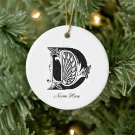 Buchstaben d, letter d, monogram d, letter d keramik ornament