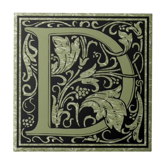 Buchstaben D Monogramm Fliese (Vorderseite)