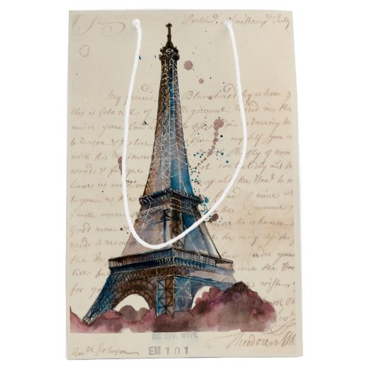 Buchstaben der Bestimmungsort-| vom Eiffelturm Mittlere Geschenktüte (Vorderseite)