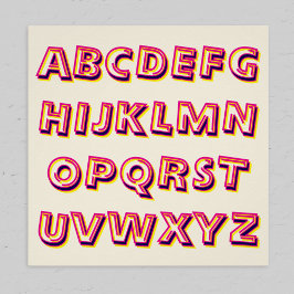 Buchstaben des Alphabets Retro Cool Alphabetisieru Poster