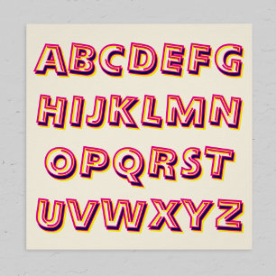 Buchstaben des Alphabets Retro Cool Alphabetisieru Poster