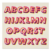 Buchstaben des Alphabets Retro Cool Alphabetisieru Poster (Vorderseite)
