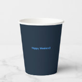 Buchstaben-Design Samstag in Himmelblau Pappbecher (Rückseite)