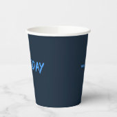 Buchstaben-Design Samstag in Himmelblau Pappbecher (Links)