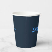 Buchstaben-Design Samstag in Himmelblau Pappbecher (Rechts)