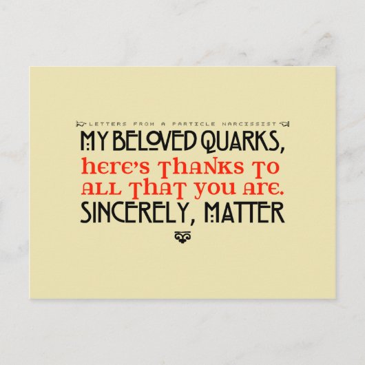 Buchstaben einer Brustkarte Postkarte (Vorderseite)