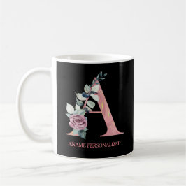 Buchstaben eines Monogrammes mit floralen Buchstab Kaffeetasse