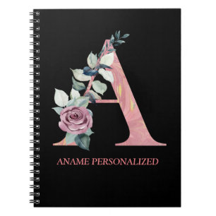 Buchstaben eines Monogrammes mit floralen Buchstab Notizblock