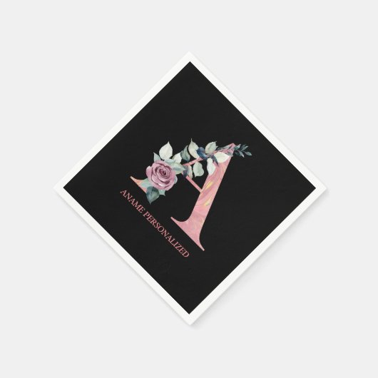 Buchstaben eines Monogrammes mit floralen Buchstab Serviette (Ecke)