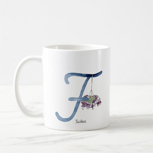 Buchstaben "F" Aquarellfarbe Blume erste Tasse (Links)