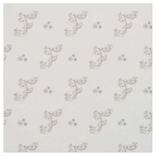 Buchstaben F Blume Text für Monogramm Stoff (Muster)