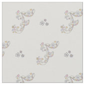 Buchstaben F Blume Text für Monogramm Stoff (Nahaufnahme)