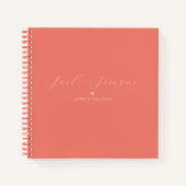 Buchstaben für das Gästebuch | Dunkle Koralle Notizblock (Vorderseite)