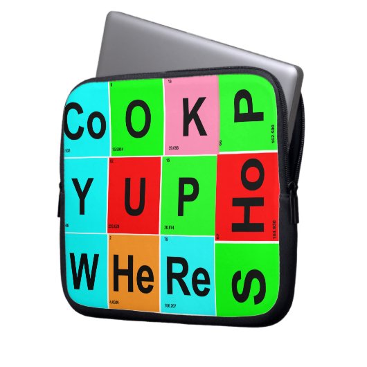 Buchstaben für regelmäßige Elemente Laptopschutzhülle (Vorderseite Links)