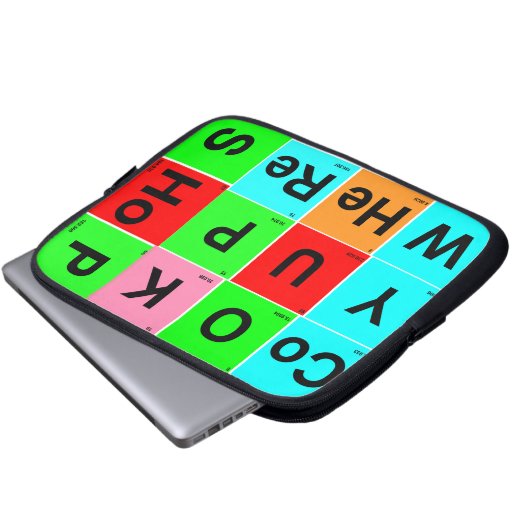 Buchstaben für regelmäßige Elemente Laptopschutzhülle (Vorne Knopf)