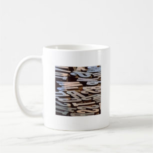 Buchstaben für Typesettierung Kaffeetasse
