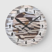 Buchstaben für Typesettierung Runde Wanduhr (Vorderseite)