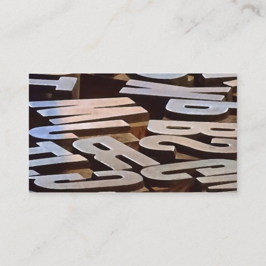 Buchstaben für Typesettierung Visitenkarte (Rückseite)