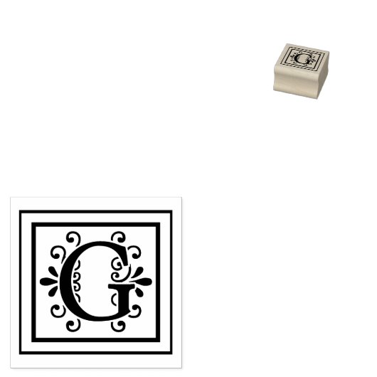 Buchstaben G Monogramm Gummistempel (Stempel)
