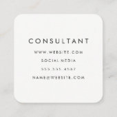 Buchstaben Gedreht Aquarelltextur Quadratische Visitenkarte (Rückseite)