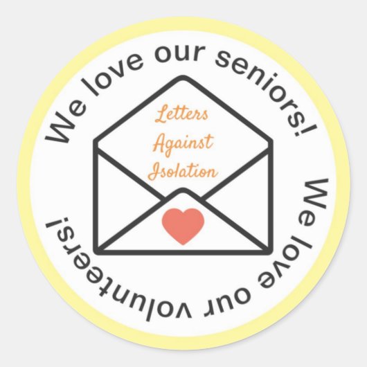 Buchstaben gegen Isolation Runder Aufkleber (Vorderseite)