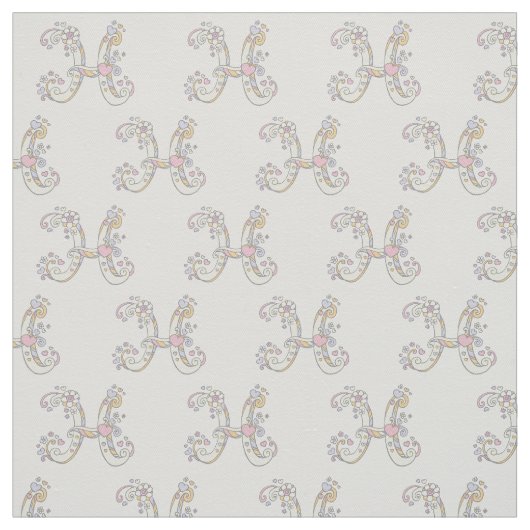 Buchstaben H, Ziertext Stoff (Muster)