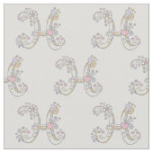 Buchstaben H, Ziertext Stoff (Nahaufnahme)