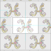 Buchstaben H, Ziertext Stoff (Kachel)