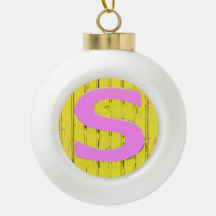 Buchstaben Keramik Kugel-Ornament