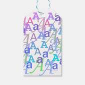 Buchstaben-Konfetti "A" Geschenkanhänger (Vorderseite)