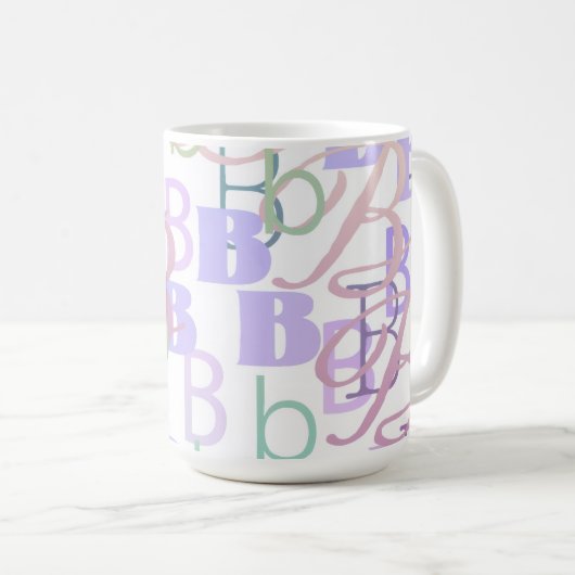 Buchstaben-Konfetti "B" Kaffeetasse (VorderseiteRechts)