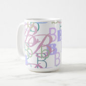 Buchstaben-Konfetti "B" Kaffeetasse (Vorderseite Links)