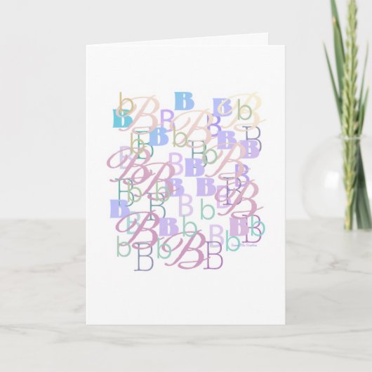 Buchstaben-Konfetti "B" Karte (Vorderseite)