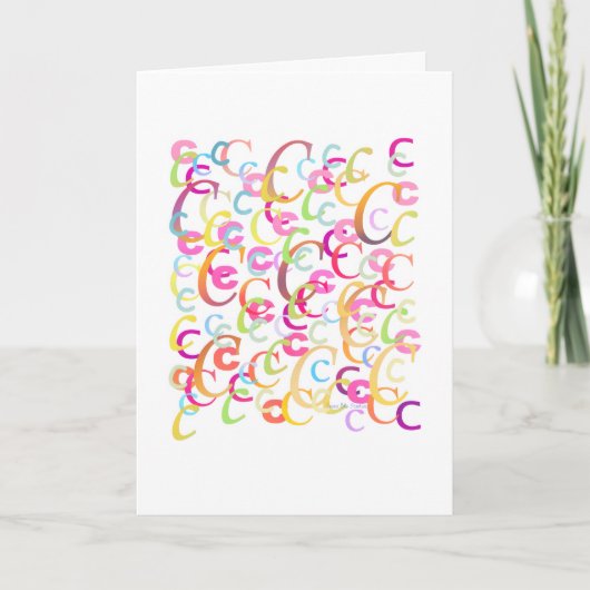 Buchstaben-Konfetti "C" Karte (Vorderseite)