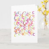 Buchstaben-Konfetti "C" Karte (Gelbe Blume)