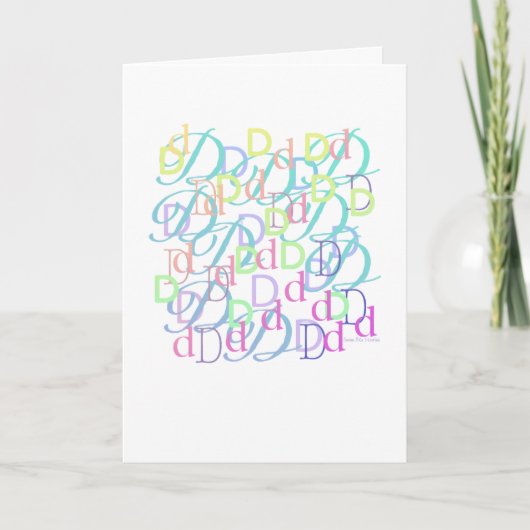 Buchstaben Konfetti "D" Karte (Vorderseite)