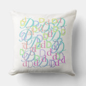Buchstaben Konfetti "D" Wurf Kissen (Vorderseite)