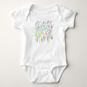 Buchstaben-Konfetti "F" Baby-Body Baby Strampler